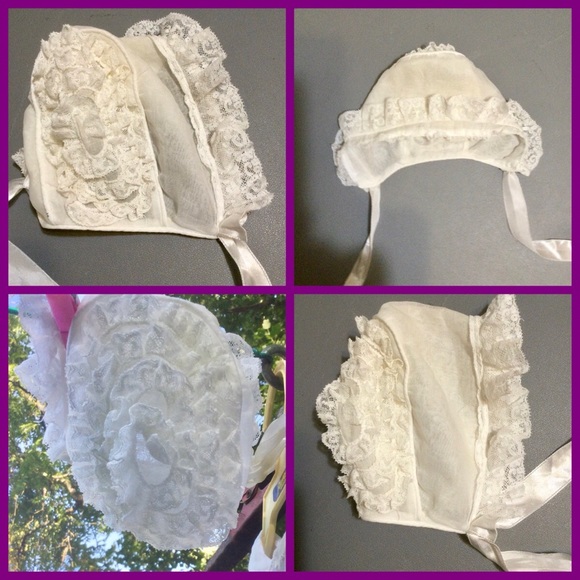 Vtg Dress & Bonnet, 0-6 mos - Picture 4 of 6